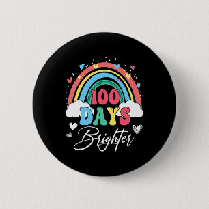 Bóton Redondo 5.08cm Days Brighter Rainbow Teacher Student 100º Dia Sc