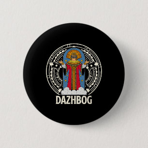 Bóton Redondo 5.08cm Dazhbog Mitologia Antiga Eslava Paganismo Russi