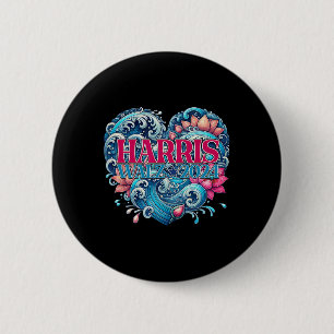Bóton Redondo 5.08cm De Blue Lotus Para Kamala Harris 2024 Wheimer 2024