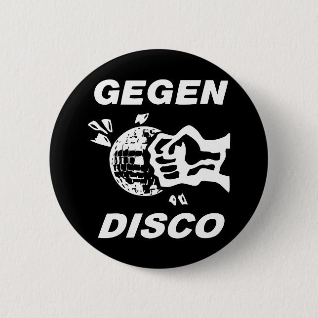Bóton Redondo 5.08cm De encontro a Disco (schwarzweiss em) (Frente)
