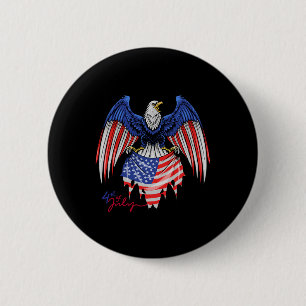 Bóton Redondo 5.08cm De Julho S - Camisas Patriotas - Águia Bandeira Am