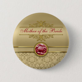 Bóton Redondo 5.08cm De pedra preciosa vermelha escura do rubi do falso