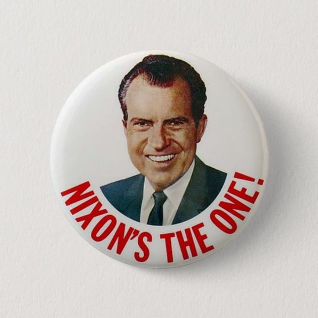 Bóton Redondo 5.08cm De Richard Nixon crachá 1968 de campanha eleitoral (Frente)