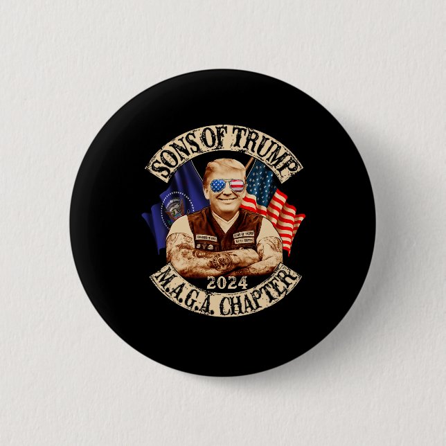 Bóton Redondo 5.08cm De Trump Maga Capítulo 2024 Engraçado (Frente)