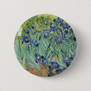 Bóton Redondo 5.08cm De Van Gogh vida ainda: Vaso com íris