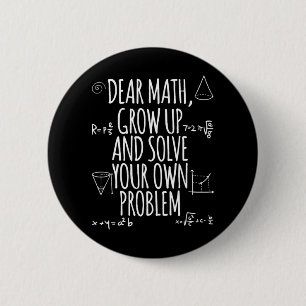 Bóton Redondo 5.08cm De Volta À Citação De Matemática Para Meninas Adol