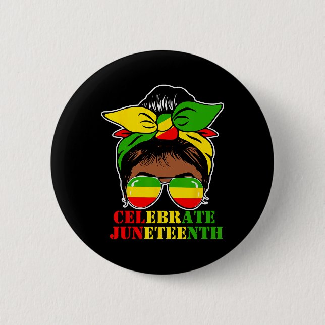 Bóton Redondo 5.08cm Décima Sétima História Negra Afro-Americana Junho  (Frente)
