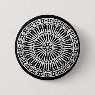 Bóton Redondo 5.08cm Decor de arquitetura branco preto RENAISSANCE