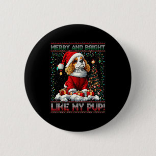 Bóton Redondo 5.08cm Decoração de árvore de Natal do Cavalier King Char