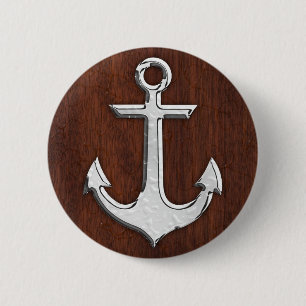 Bóton Redondo 5.08cm Decoração em aço úmido do Anchor de Mahogany