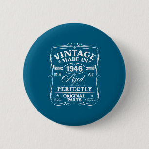 Bóton Redondo 5.08cm Decorações de 80º Aniversário Vintage Homens Engra
