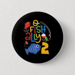 Bóton Redondo 5.08cm Decorações de Aniversário de 2 Anos O-fish-ialment