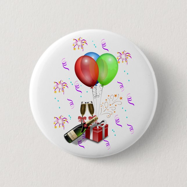 Bóton Redondo 5.08cm Decorações de Celebração (Frente)