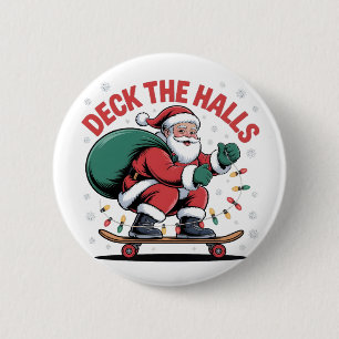 Bóton Redondo 5.08cm Decore os Corredores Santa Skate Patinação Amantes