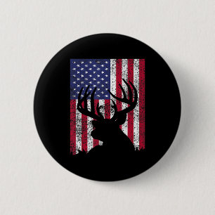 Bóton Redondo 5.08cm Deer Arco Caçando Tee Whitetail Hunter American Fl