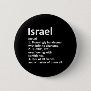 Bóton Redondo 5.08cm Definição de Israel Nome Personalizado Aniversário