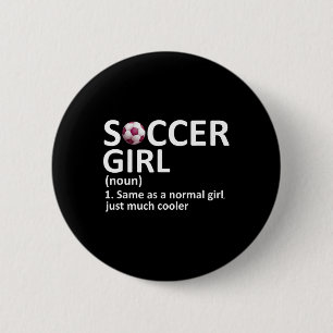 Bóton Redondo 5.08cm Definição de Menina de Futebol Engraçado Menina de