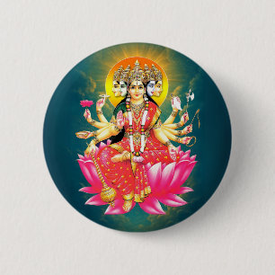Bóton Redondo 5.08cm Deidade Hindu Gayatri Devi