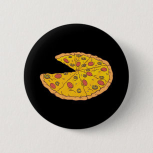Bóton Redondo 5.08cm Delicioso Design de Pizza em Fatias Cartoon
