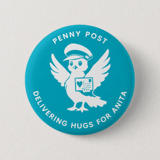 Bóton Redondo 5.08cm Delivering Hugs Penny Post Bird