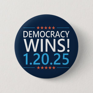 Bóton Redondo 5.08cm Democracia Vence Kamala Harris 1.20.25