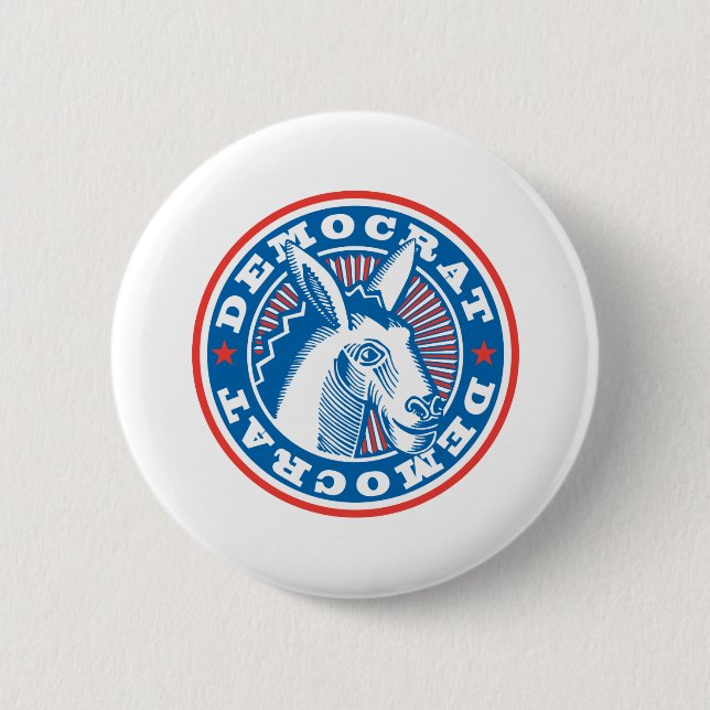 Bóton Redondo 5.08cm democrata burra (Frente)