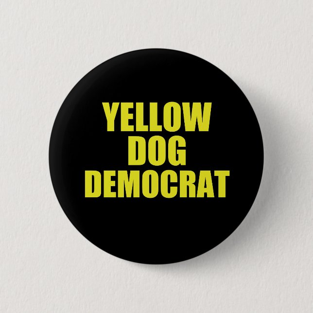 Bóton Redondo 5.08cm Democrata-Cão Amarelo no Eleitor Político (Frente)
