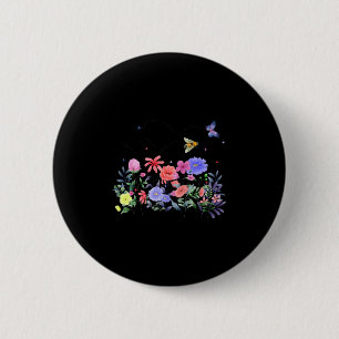 Bóton Redondo 5.08cm Democrata Liberal Anti-Trump Sutil Floral