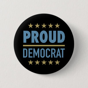 Bóton Redondo 5.08cm Democrata Orgulhosa