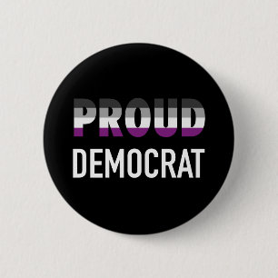 Bóton Redondo 5.08cm Democrata Orgulhoso Asexual