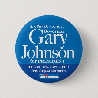 Bóton Redondo 5.08cm Democrata para o botão de Gary Johnson
