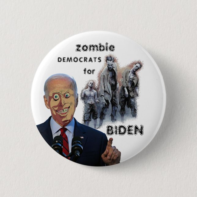 Bóton Redondo 5.08cm Democratas zombie para Biden (Frente)