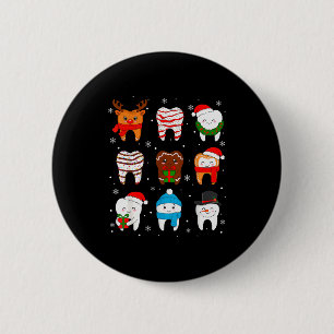 Bóton Redondo 5.08cm Dentes de Natal Dentista Engraçado Xmas Dentista C