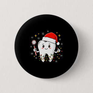 Bóton Redondo 5.08cm Dentista Natal Dentes Luzes de Natal Divertido Den
