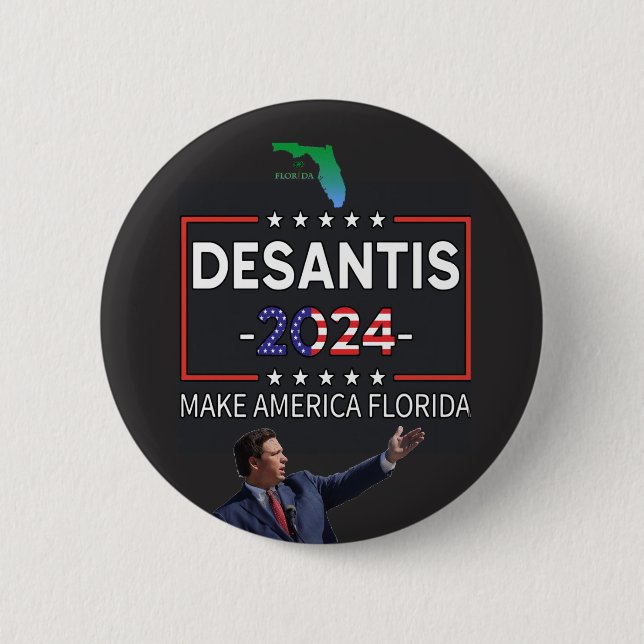 Bóton Redondo 5.08cm DeSantis para o Presidente 2024 (Frente)