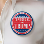 Bóton Redondo 5.08cm Descartáveis para Donald Trump - 2024<br><div class="desc">Uma design engraçada que diz a todos que você é deplorável por Trump. Um design de campanha para a passagem republicana nas eleições presidenciais de 2024. As cores são vermelho,  branco e azul tradicionais.</div>