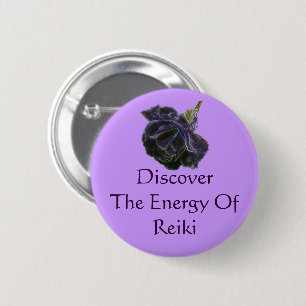 Bóton Redondo 5.08cm Descubra A Energia Do Reiki Rosa