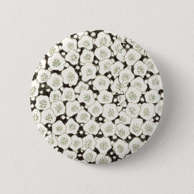 Bóton Redondo 5.08cm Desenho Antigo Flor Branca Japonesa (Frente)