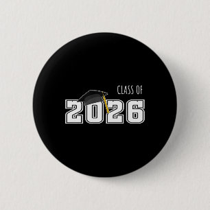 Bóton Redondo 5.08cm Desenho de Graduação para Sênior 2026 Design Retro