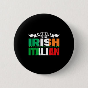 Bóton Redondo 5.08cm Desenho de Herança Irlandesa Italiana Orgulhoso po