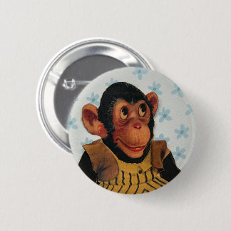 Bóton Redondo 5.08cm Desenho de macaco vintage Boneca de papel de desen
