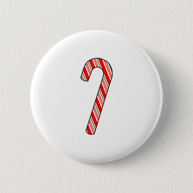 Bóton Redondo 5.08cm Desenho de Natal de Candy Cane (Frente)