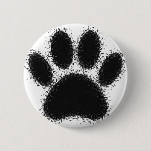 Bóton Redondo 5.08cm Desenho de Pata Cão