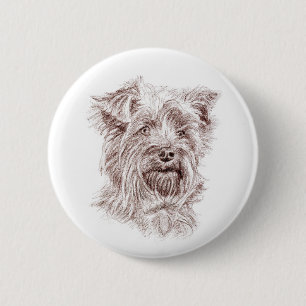 Bóton Redondo 5.08cm Desenho de Yorkshire Terrier