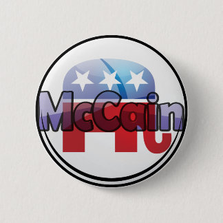 Bóton Redondo 5.08cm Desenho Republicano McCain