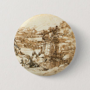 Bóton Redondo 5.08cm Desenhos por Leonardo da Vinci