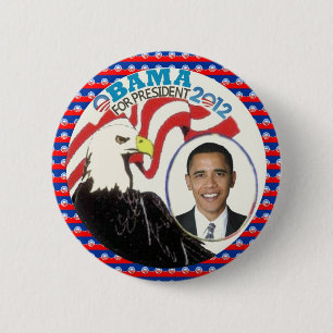 Bóton Redondo 5.08cm Design 2012 de Obama Eagle
