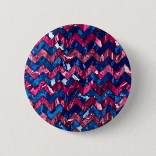 Bóton Redondo 5.08cm Design Abstrato de Chevron Rosa