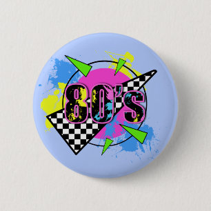 Bóton Redondo 5.08cm design abstrato retro do anos 80