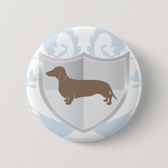 Bóton Redondo 5.08cm Design clássico da crista de Doxie do Dachshund (Frente)